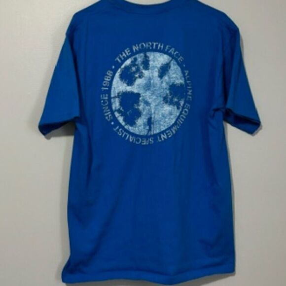 USED Men's The North Face Short Sleeve Shirt Color Blue Size Medium - Picture 2 of 2